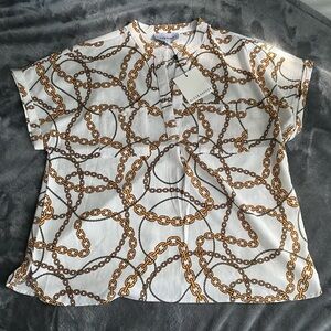 NEW Alex & Parker crème chain blouse